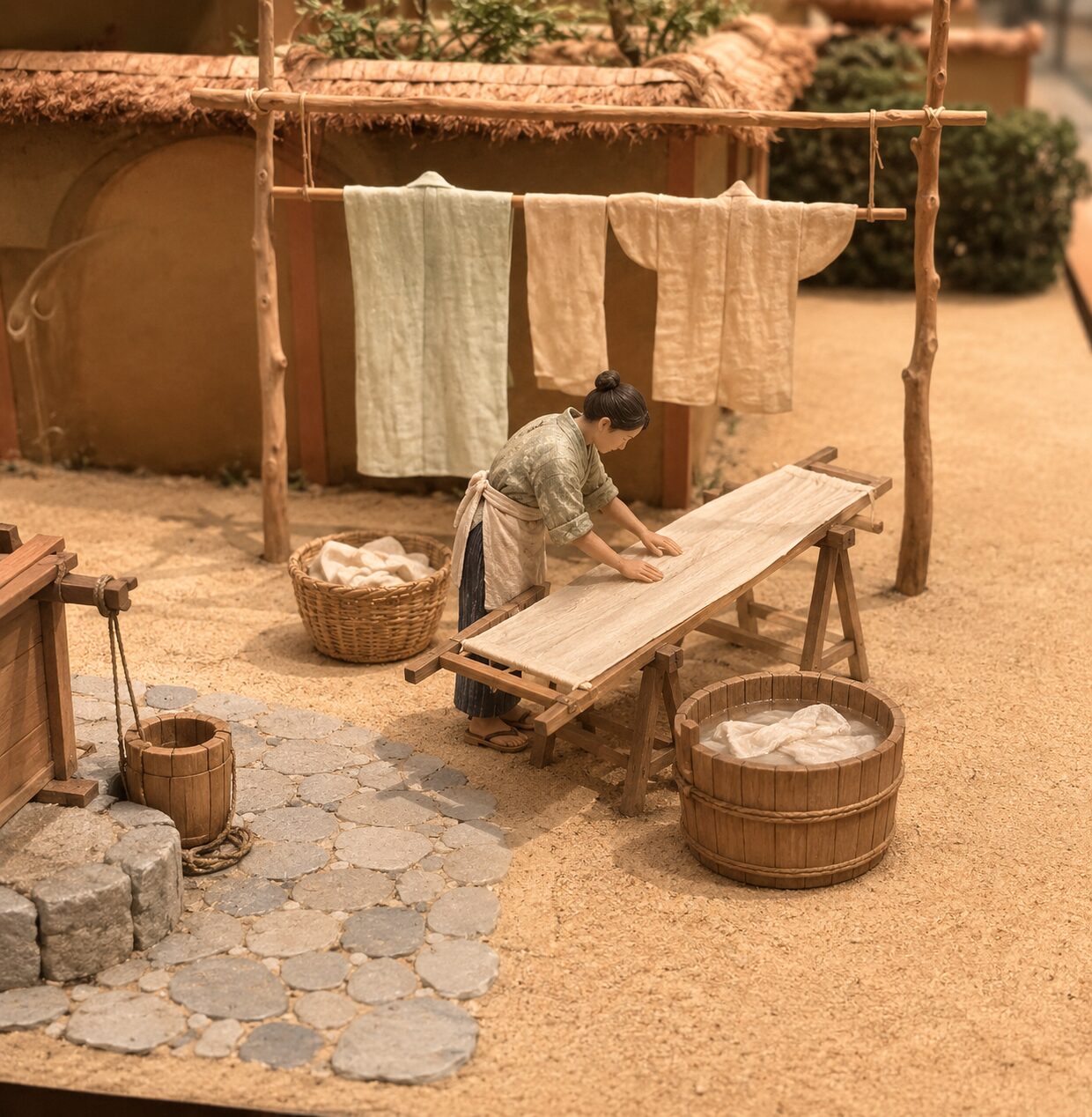 Traditional Araihari (Kimono Washing,Taking a Kimono Apart for Washing