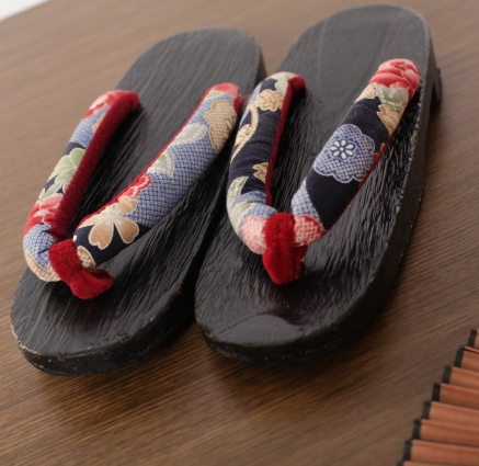 Japanese geta, traditional wooden footwear used with yukata in Japan
